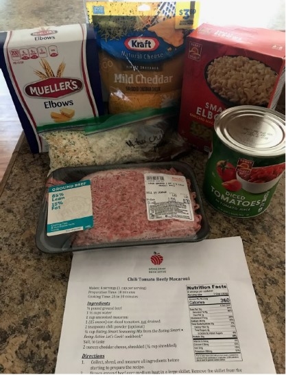 Ingredients and recipe for virtual food demonstration