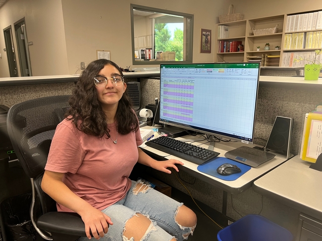 Mireya Molina, El Diamonte High School Student, serves as summer intern