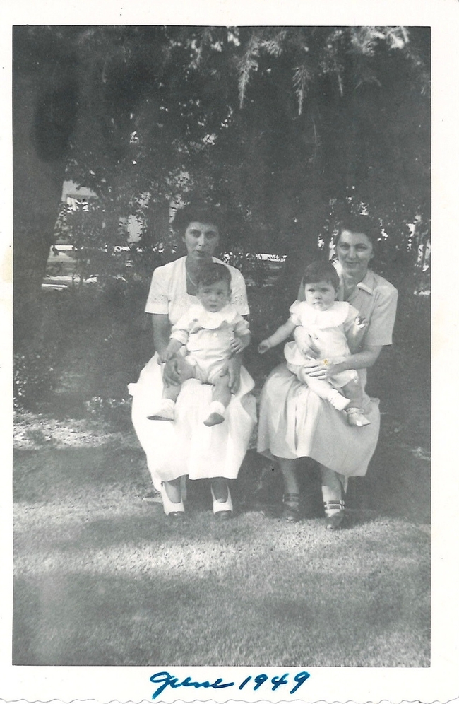 Barbara and her mother, Zovig Berberian, right, sit with Vartan's cousin and aunt pose for a photo in the garden. (Photo provided by Barbara Vartan. See more of her historical photos below))