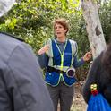 The expertise of UC Cooperative Extension advisor Beatriz Nobua-Behrmann, seen here training volunteers to spot signs of invasive shothole borers in Southern California, is now informing the ISHB response of Northern California communities. Photo by Krystle Hickman, UC IPM