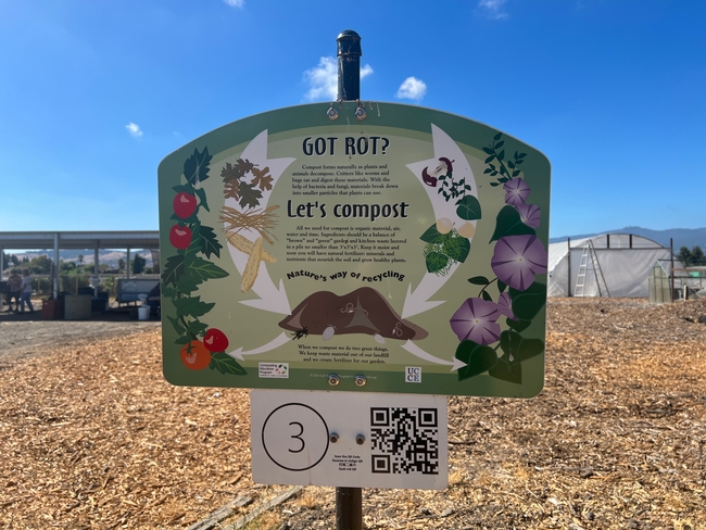 Educational signage at the Composting Education site in San Jose