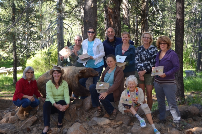 Teacher Leslie Smith (left) poses with the nine new California Naturalists who completed one-week of intensive training on July 14.