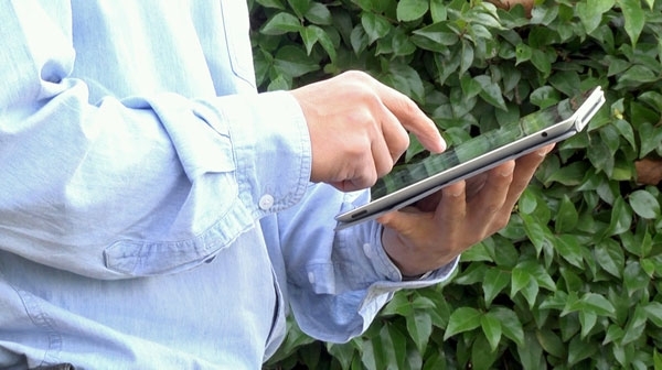 CropManage can be accessed from an iPad in the field.