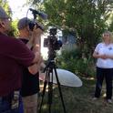 Missy Gable, director of the UC Master Gardener Program, works on video series.