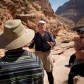 Truman Young talks to UC Davis students in the Grand Canyon. Credit: Joe Proudman/UC Davis
