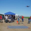 During a field day demonstration, this drone flew autonomously back and forth over the field, then landed within two feet of the takeoff location.