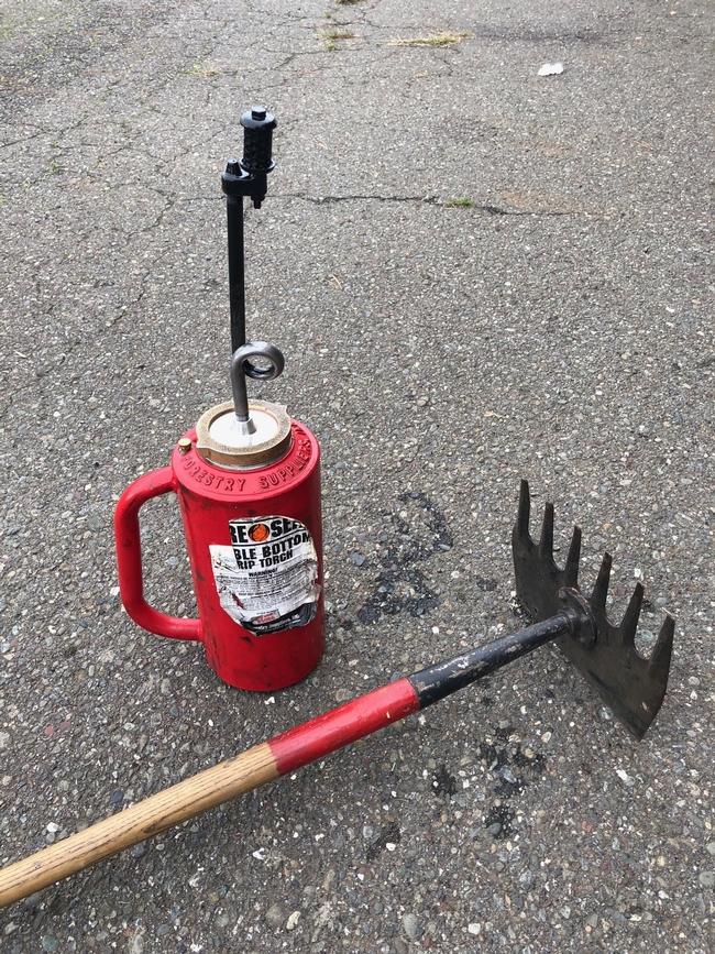 A drip torch and a McCleod, two tools that can be used together to reduce the fuels on the forest floor. (Photo: Lenya Quinn-Davidson)
