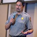 Tom Garcia, fire management officer with the Whiskeytown National Recreation Area, spoke at the UC ANR Fire Summit. (Photo: Evett Kilmartin)