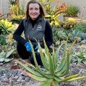UC Master Gardener Francie Murphy in her succulent garden.