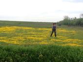 Julia Michaels in a field of upland blooms