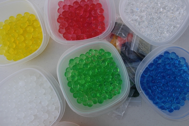 Colorful water beads.
