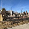 Aftermath of the Marshall Fire in Boulder, Colorado, illustrates the grass-to-fence and fence-to-house pathways. Photo by Yana Valachovic