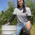 UC Climate Steward Rose Brazil-Few is growing a compost program in Chico. Photo courtesy of Rose Brazil-Few