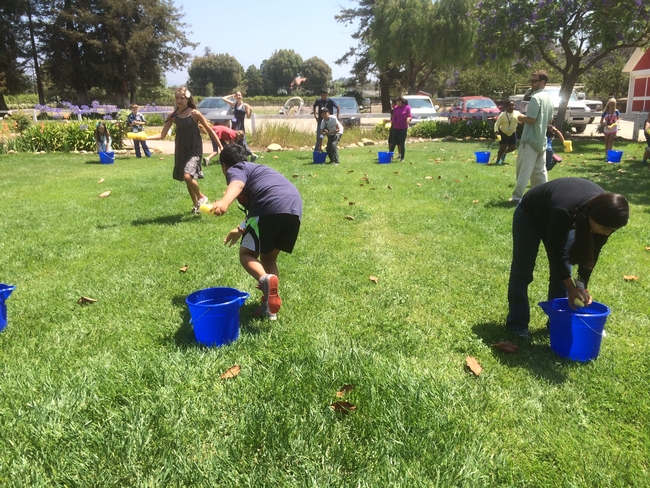 Activity illustrates how faulty pipes and transport systems waste precious water. Campers 