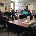 YFC Program Manager, Susana Bruzzone-Miller, extends pollination lesson