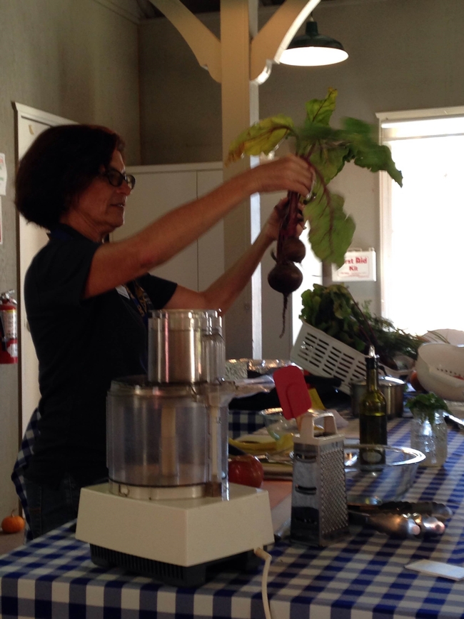 After harvesting beets to take home, participants enjoyed a nutrition and beet cooking demonstration.