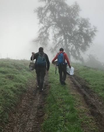 The day started foggy, but Zane, Valentina and Benjamin enjoyed the views from the field site.