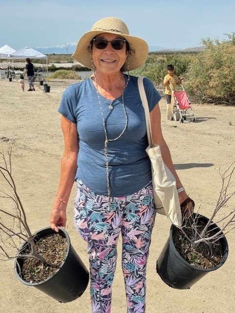TFT Salton Sea tree recipient with two trees for Landscape Horticulture Updates for Southern California Blog