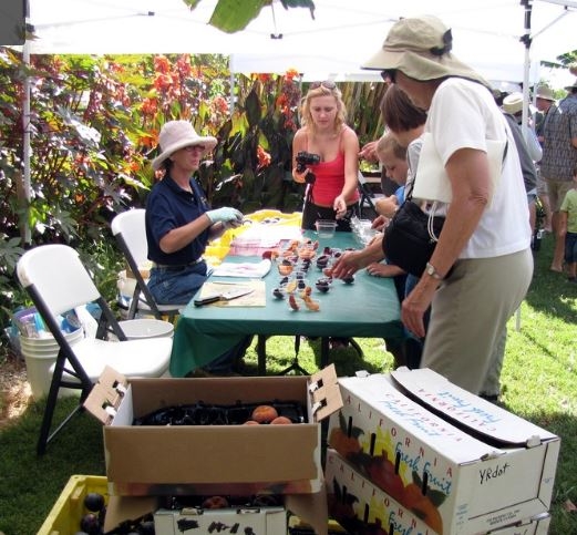 File photograph of the UC Kearney Agriculture tasting booth at the Bravo Lake Botanical Gardens Berry Day.