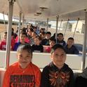 Banavidez Elementary 4th grade students on a tour of Kearney's research plots.