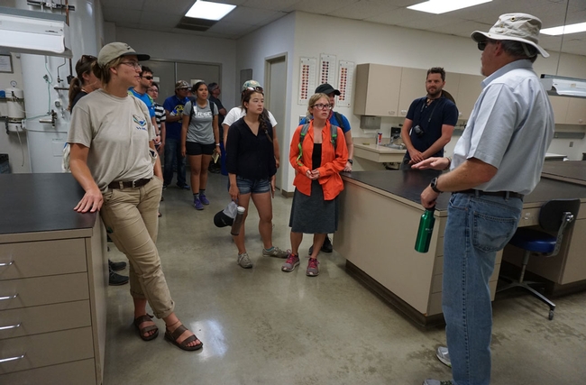 Students gather in the post harvest laboratory at Kearney.