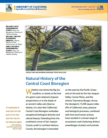 a new UC publication, Natural History of the Central Coast Bioregion, is now available for free download.