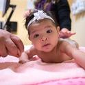 Four-month-old receives a well-baby check at the CommuniCare Salud Clinic in West Sacramento, Calif.  Photo-Carl CostasPolitico