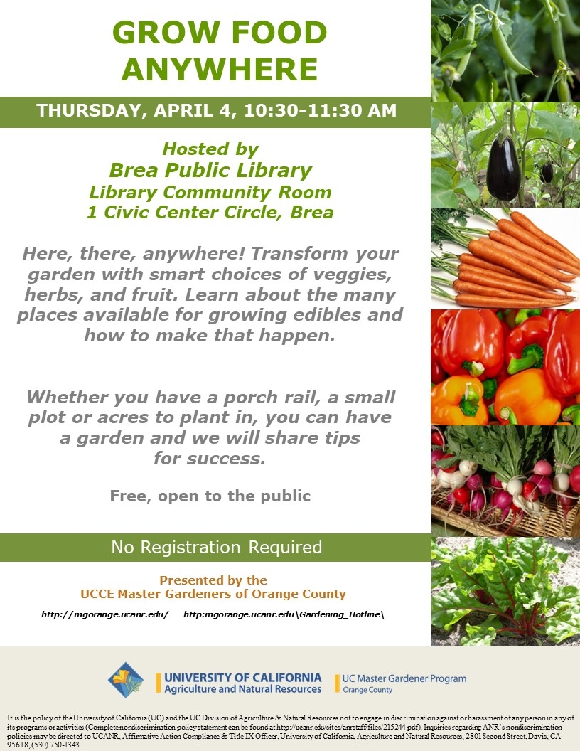 Grow Anywhere, Eat Everywhere: Join Our Edible Gardening Event - UCCE ...