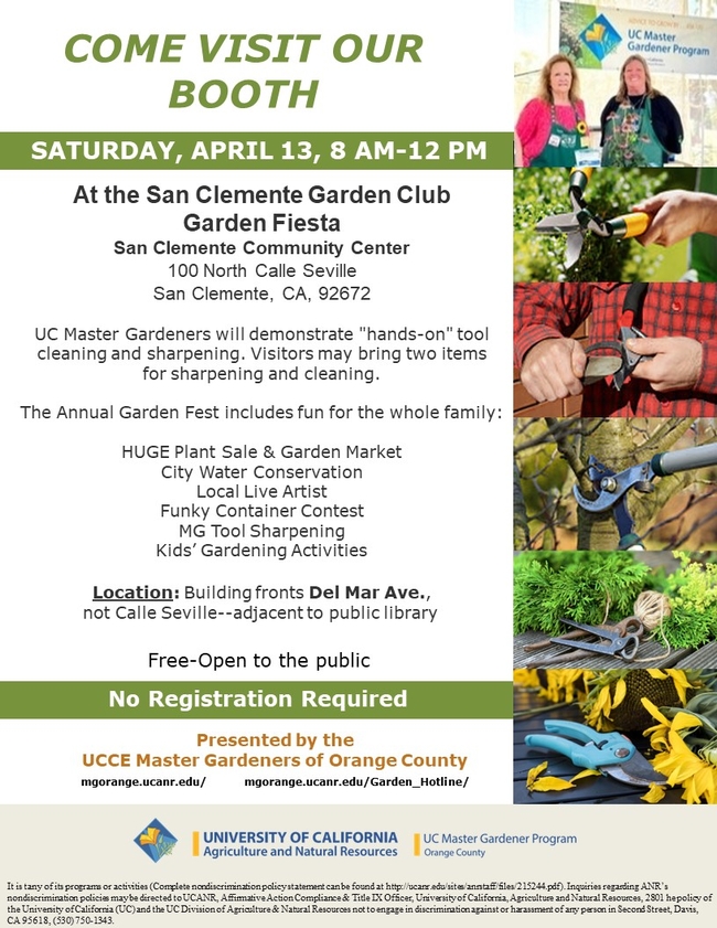 Revive Your Tools! Join Us at Our Booth for Hands-On Cleaning & Sharpening. Bring 2 Items & Enjoy Garden Fest Fun.