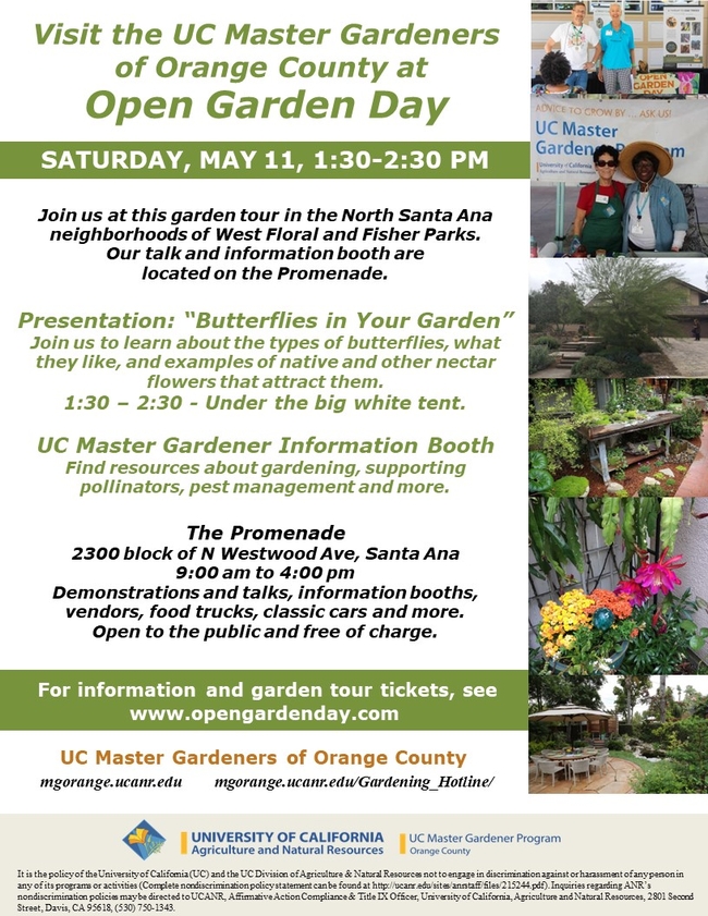 Explore Nature's Beauty: Visit UC Master Gardeners at Open Garden Day. See you there!