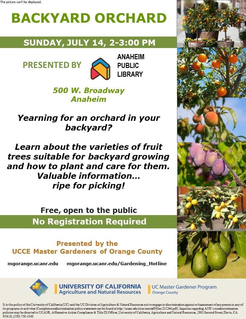 Grow Your Own Orchard – Join Our Backyard Fruit Tree Workshop! - UCCE ...