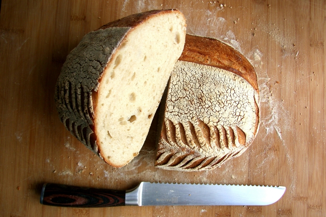 Sliced sourdough bread