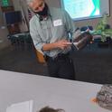 Jeff Ford in action teaching about growing veggies at Hesperia Library