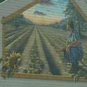 This mural is on a warehouse just north of the city of Woodland. It connects to our agricultural heritage; I love the prominent bee and sunflower in the lower left.