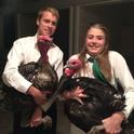 4-Hers w full grown turkeys