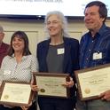 Bob Van Steenwyk, Lucia Varela, Rhonda Smith and Frank Zalom of the EGVM Team in 2016 accepting the UCANR Distinguished Service Team Award