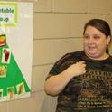 Mrs. Rogers explaining to students the difference between sometime and anytime foods from the dairy group.