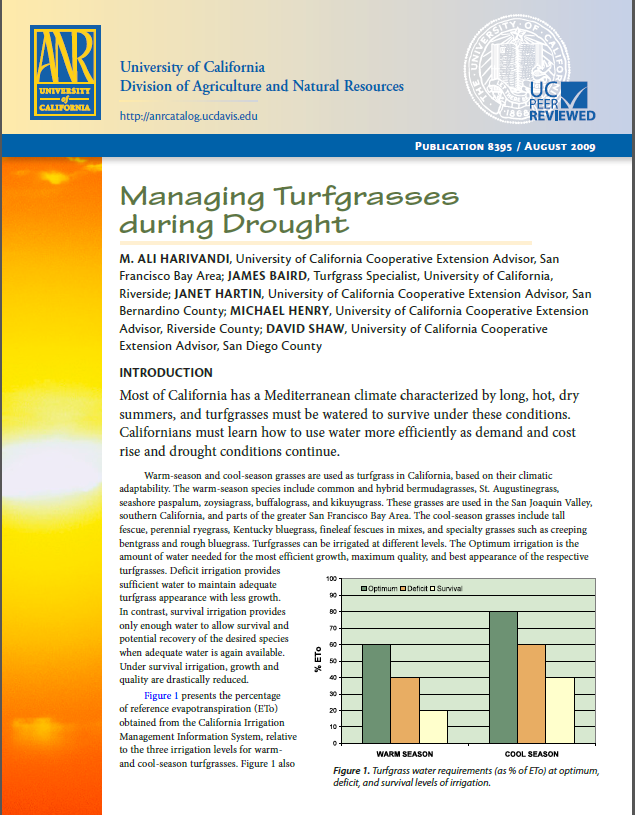 cover of Managing Turfgrasses During Drought