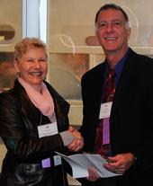 Joe DiTomaso being presented the WSWS Fellow award by Jill Schroeder, Chair of the Fellows Committee