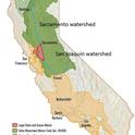 Figure 1. Study area in California’s Central Valley. (Modified from Maven’s Notebook, “Where Delta Water Comes from and Goes”)