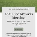 2021 Rice Growers Meeting UPDATED Announcement