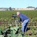 UC ANR Cropping Systems Cooperative Extension Specialist, Jeff Mitchell, filming weed management techniques in vegetable crop production in Salinas, CA for 26-episode vegetable video series