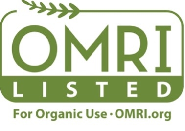 The OMRI seal may appear on pesticides approved by the Organic Materials Review Institute.