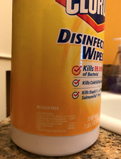 Figure 1. Disinfecting wipes contain different pesticide ingredients such as the ammonia compound shown here.