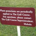 Plant protectants sign. (photo by Karen Metz)