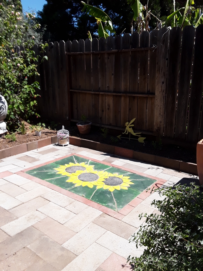 Peter's Sunflower Paver. photo by Betty Victor