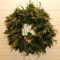 Purple, gold and green wreath. (photos by Sharon Leos)