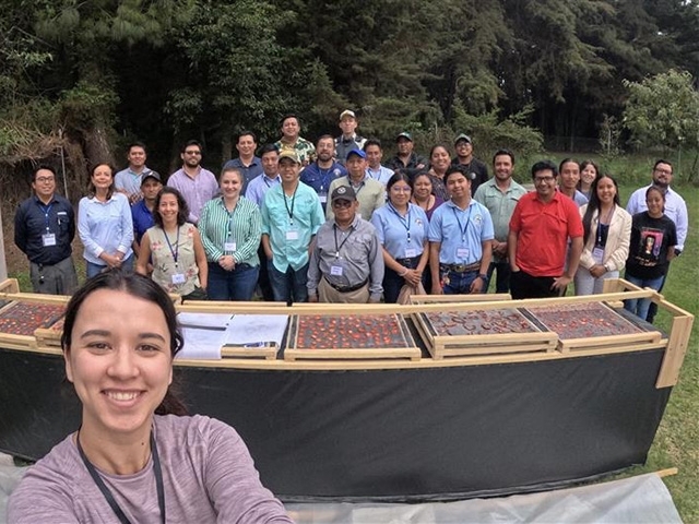 Un ejemplo del tipo de asistencia que el Centro de Investigación y Extensión de Postcosecha puede ofrecer: en Guatemala, la estudiante de doctorado Alice Dien capacita a granjeros y científicos sobre temas relacionados con la deshidratación de productos agrícolas. Dien es estudiante en el laboratorio de la codirectora del centro Irwin Donis-González, en el Departamento de Ingeniería Biológica y Agrícola.