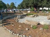 The dry pond (right) at the California True Colors Garden and Learning Center.