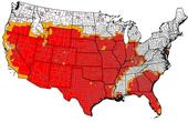 USDA has designated 1,692 counties as locations of 'drought disaster incidents' in 2012.